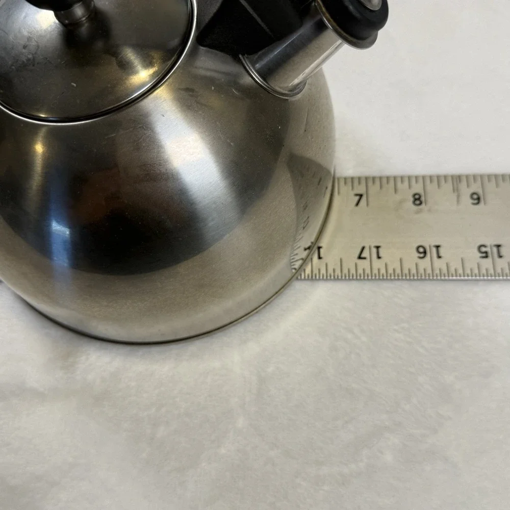 Farberware Q13C Stainless Steel 2.3 Qt Whistling Tea Kettle Black Handle